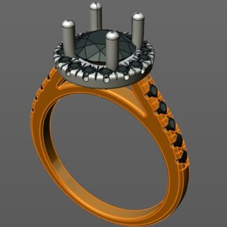 Custom Made Round Cut Side Stone Engagement Ring SB3050 image 2