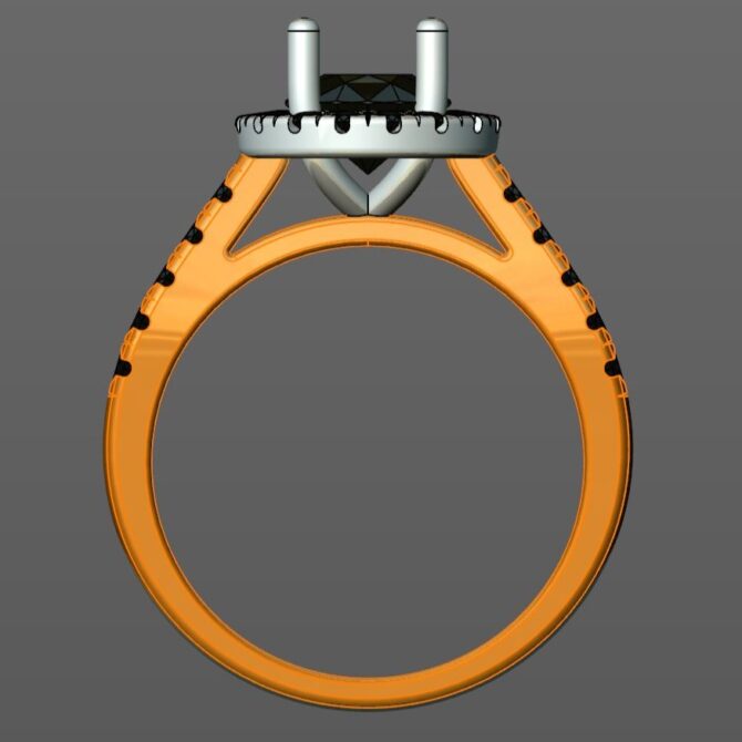 Custom Made Round Cut Side Stone Engagement Ring SB3050 image 3