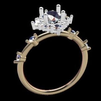 Custom Made Round Cut Side Stone Engagement Ring SB3133 image 2