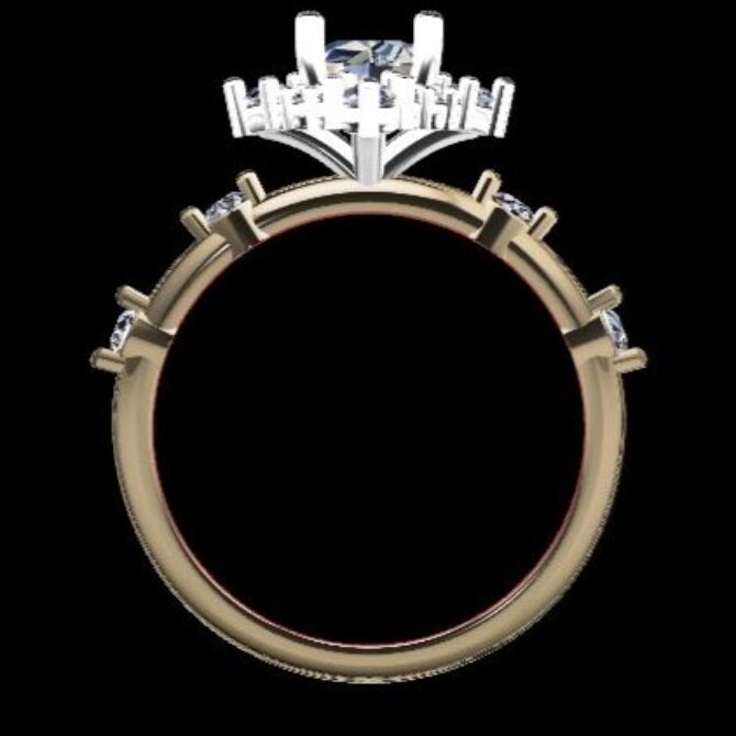 Custom Made Round Cut Side Stone Engagement Ring SB3133 image 3