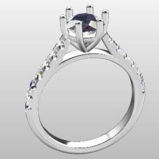 Custom Made Round Cut Side Stone Engagement Ring SB3144 image 2