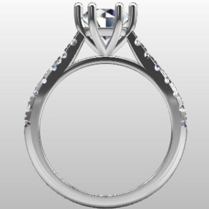 Custom Made Round Cut Side Stone Engagement Ring SB3144 image 3