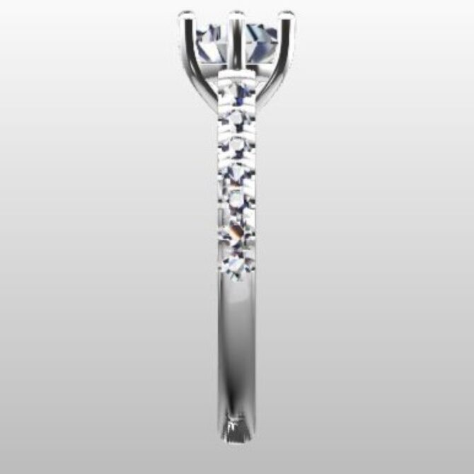 Custom Made Round Cut Side Stone Engagement Ring SB3144 image 4