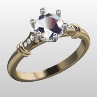 Custom Made Round Cut Side Stone SB2419 image 2