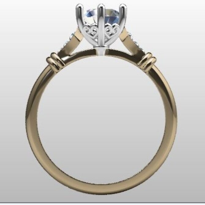 Custom Made Round Cut Side Stone SB2419 image 3