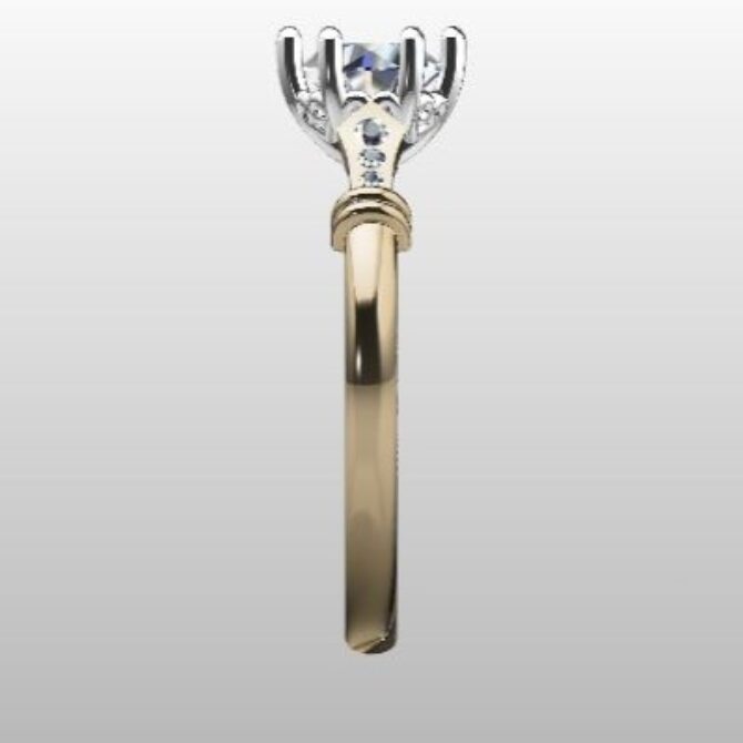 Custom Made Round Cut Side Stone SB2419 image 4