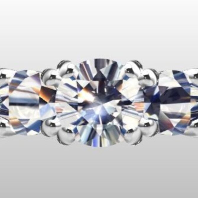 Custom Made Round Cut Trilogy Engagement Ring SB2415 image 1