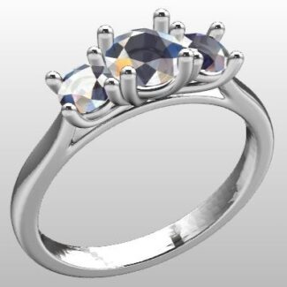 Custom Made Round Cut Trilogy Engagement Ring SB2415 image 2