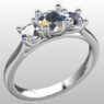 Custom Made Round Cut Trilogy Engagement Ring SB2415 image 2