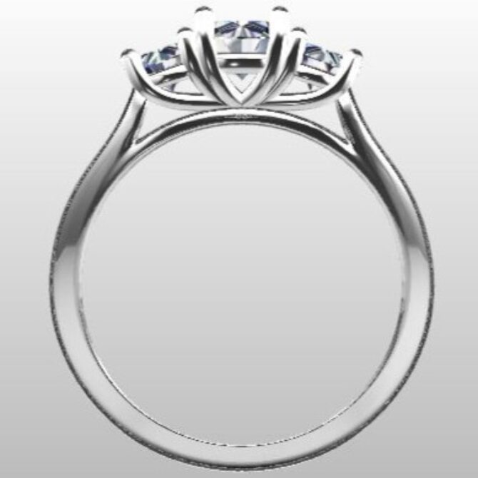 Custom Made Round Cut Trilogy Engagement Ring SB2415 image 3