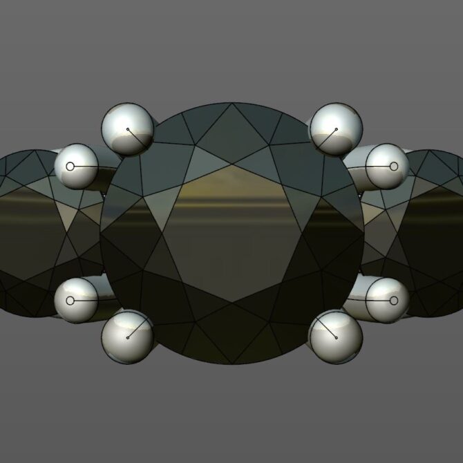 Custom Made Round Cut Trilogy Engagement Ring SB2437 image 1