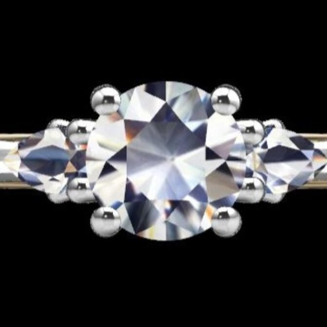 Custom Made Round Cut Trilogy Engagement Ring SB2465 image 1