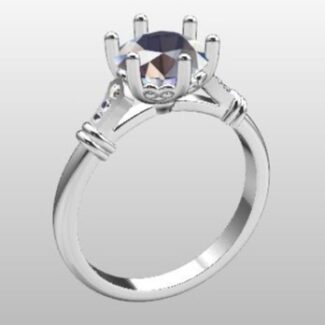 Custom Made Round Side Stone Engagement Ring SB2499 image 2