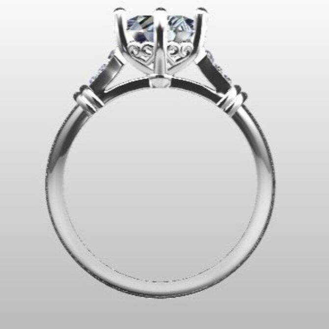 Custom Made Round Side Stone Engagement Ring SB2499 image 3