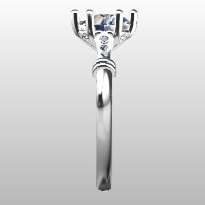 Custom Made Round Side Stone Engagement Ring SB2499 image 4