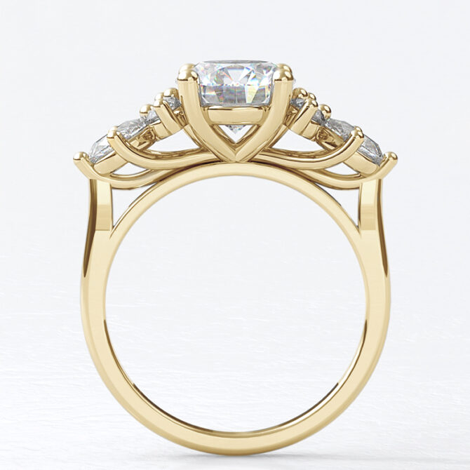 Custom Made Round Side Stone Engagement Ring SB2775 image 2