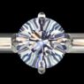 Custom Made Round and Baguette Trilogy Engagement Ring SB2383 image 1