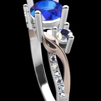 Custom Made Sapphire Side Stone Engagement Ring SB2551 image 2