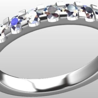 Custom Made Scallop Set Diamond Set Wedding Ring SB3002 image 2