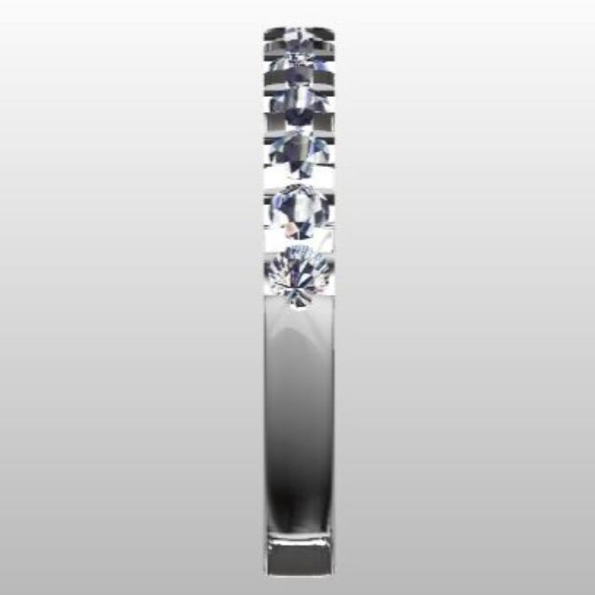 Custom Made Scallop Set Diamond Set Wedding Ring SB3002 image 4