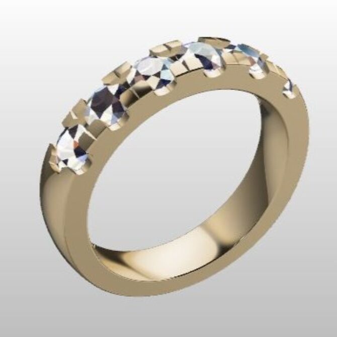 Custom Made Scallop Set Wedding Ring SB3248 image 2