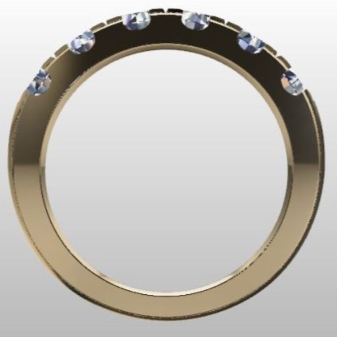 Custom Made Scallop Set Wedding Ring SB3248 image 3