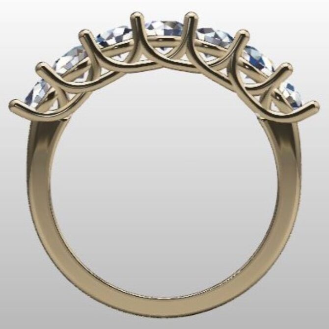 Custom Made Seven Stone Diamond Set Wedding Ring SB2813 image 3