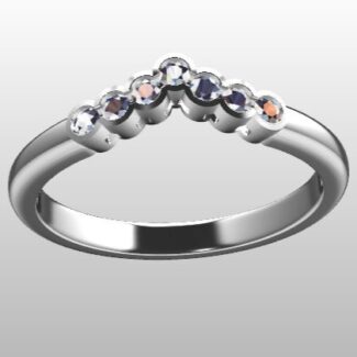 Custom Made Seven Stone V-Shape Wedding Ring SB3075 image 2