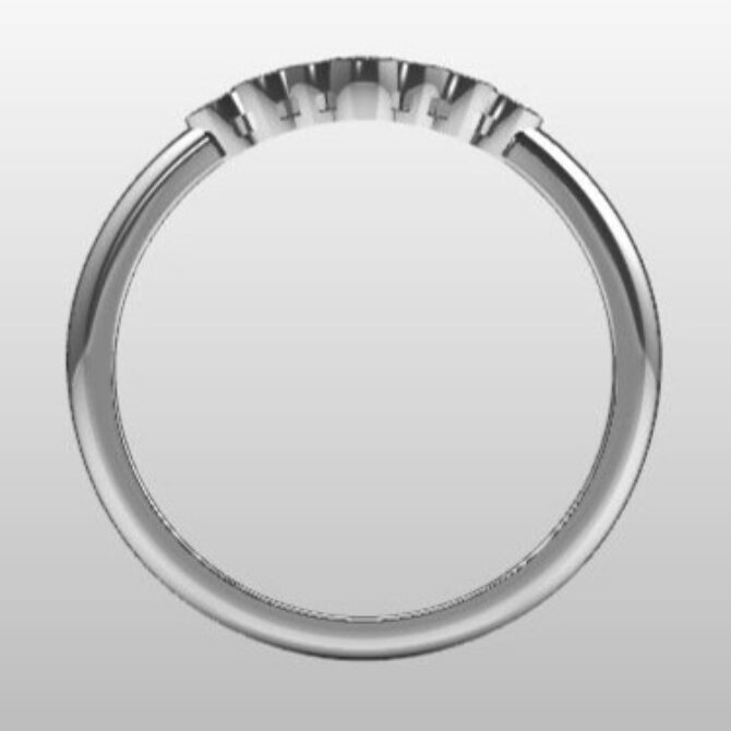 Custom Made Seven Stone V-Shape Wedding Ring SB3075 image 3