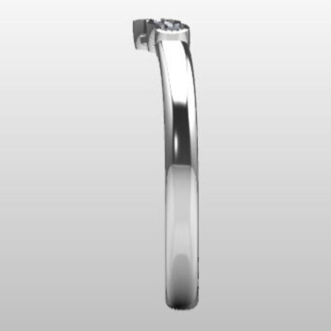 Custom Made Seven Stone V-Shape Wedding Ring SB3075 image 4