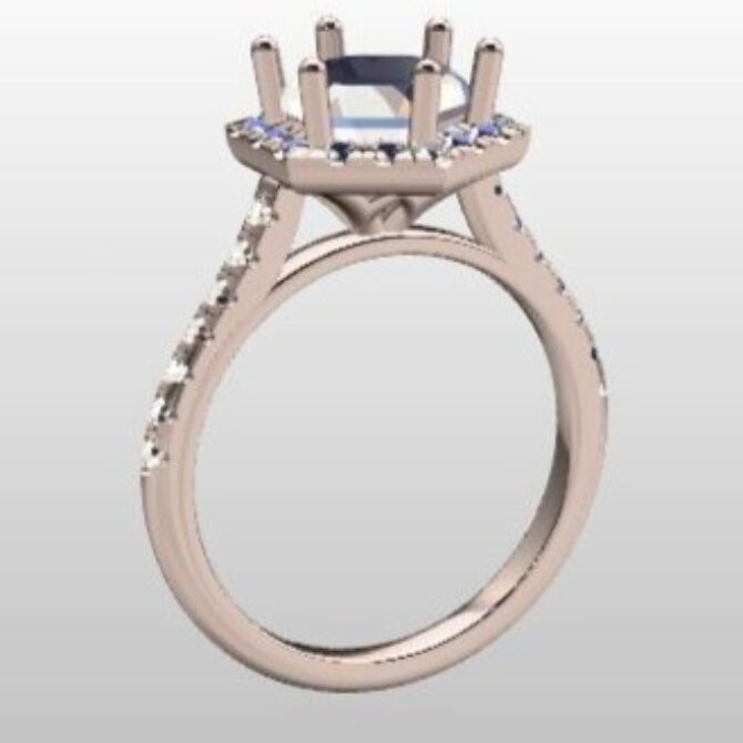 Custom Made Side Stone Engagement Ring SB2511 image 2