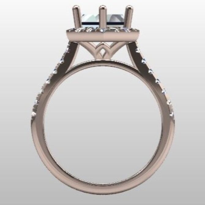 Custom Made Side Stone Engagement Ring SB2511 image 3
