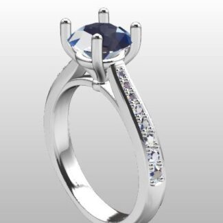 Custom Made Side Stone Engagement Ring SB2823 image 2