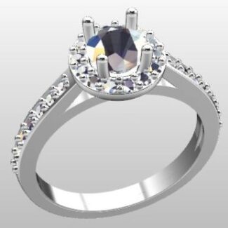 Custom Made Side Stone Engagement Ring SB2908 image 2