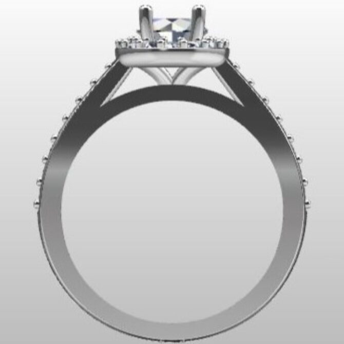 Custom Made Side Stone Engagement Ring SB2908 image 3