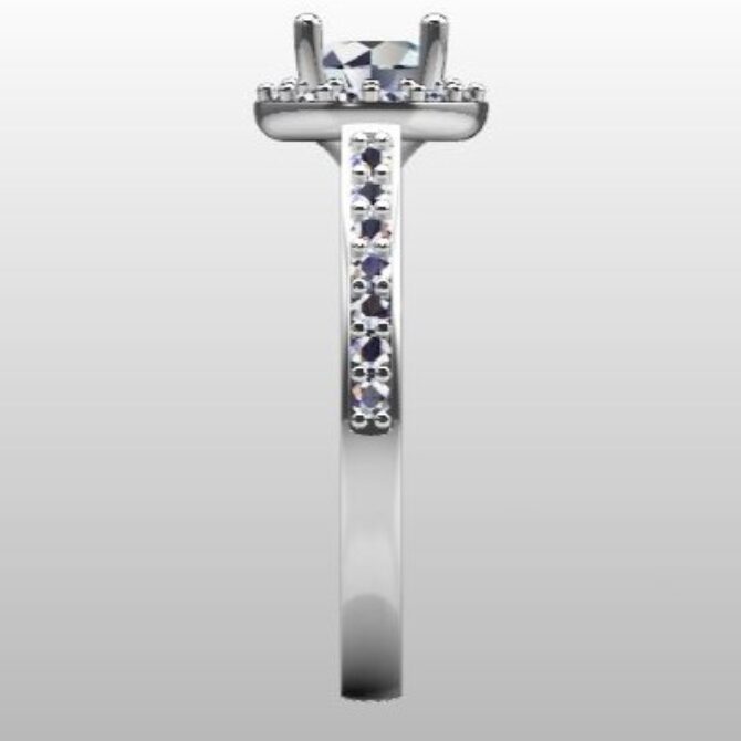 Custom Made Side Stone Engagement Ring SB2908 image 4