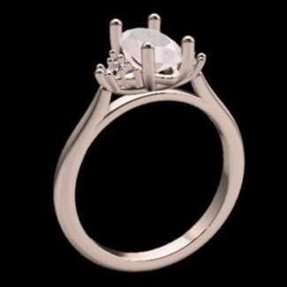 Custom Made Side Stone Engagement Ring SB3238 image 2
