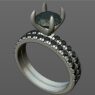 Custom Made Side Stone Engagement Ring and Diamond Set Wedding Ring SB2303 image 2