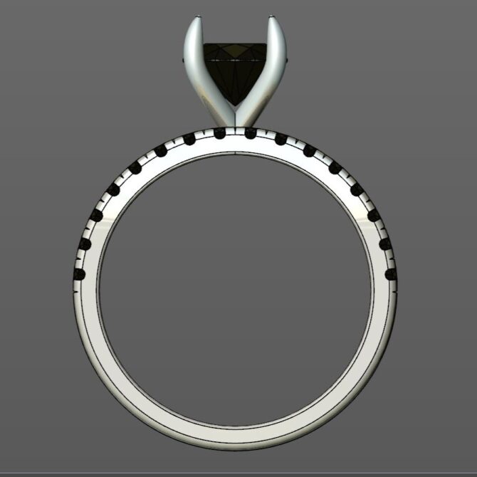 Custom Made Side Stone Engagement Ring and Diamond Set Wedding Ring SB2303 image 3
