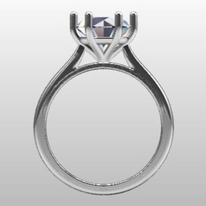Custom Made Six-Claw Round Solitaire Engagement Ring SB2345 image 3