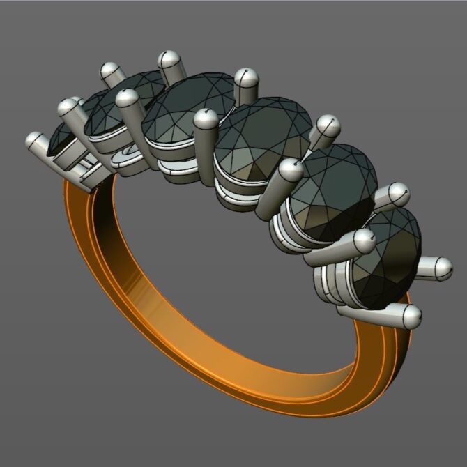 Custom Made Six Stone Eternity Ring SB2145 image 4