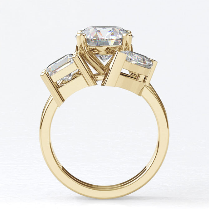 Custom Made Solitaire Engagement Ring and Two Stone Wedding Ring SB3007 image 2