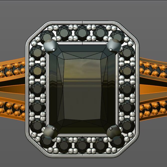 Custom Made Split Band Side Stone Engagement Ring SB2289 image 1