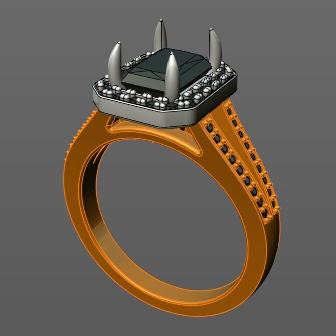 Custom Made Split Band Side Stone Engagement Ring SB2289 image 2