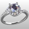 Custom Made Swirl Side Stone Engagement Ring SB2275 image 2