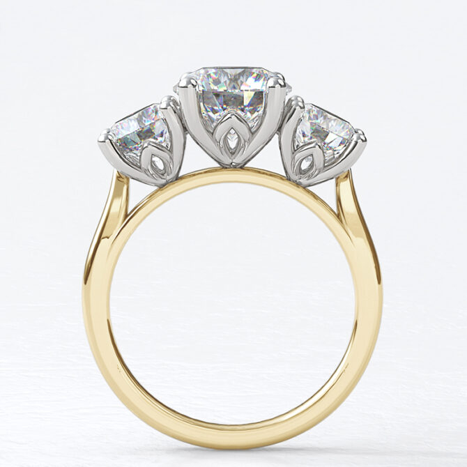 Custom Made Three Stone Engagement Ring SB2754 image 2