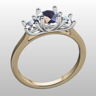 Custom Made Three Stone Engagement Ring SB2887 image 2