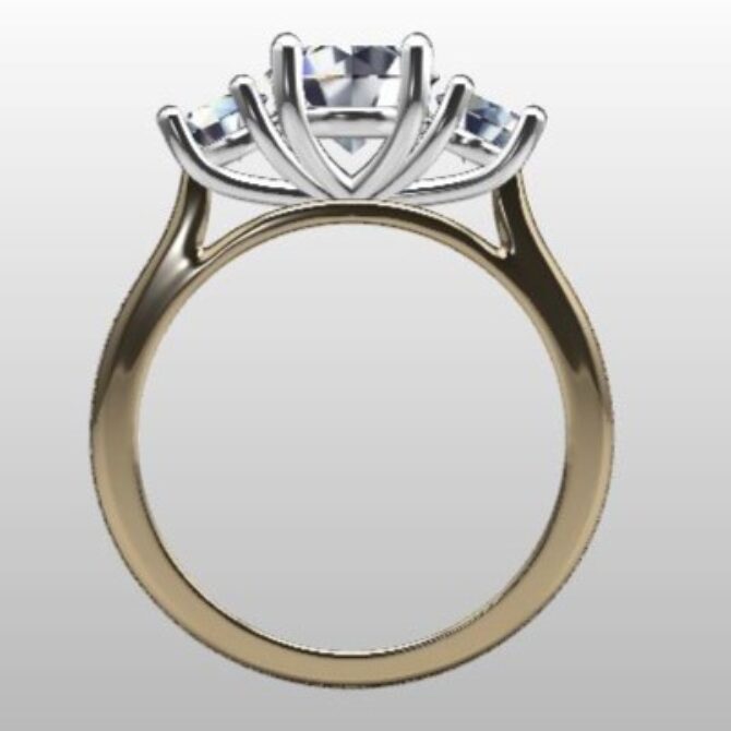 Custom Made Three Stone Engagement Ring SB3045 image 3