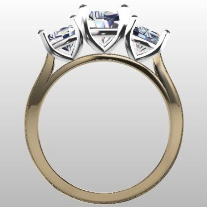 Custom Made Three Stone Engagement Ring SB3076 image 3