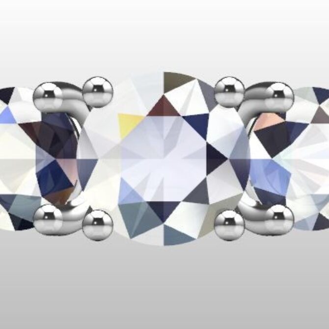 Custom Made Three Stone Engagement Ring SB3103 image 1